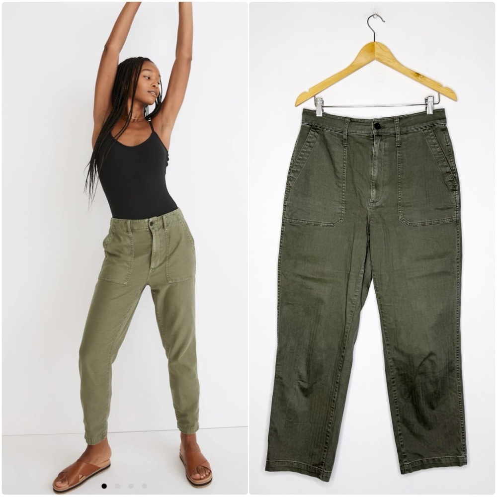 Madewell Women’s Griff Tapered Fatigue Pants Olive Green Pants Size 29